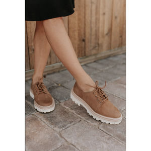 NEW Dolce Vita The Martie Laced Up Leather Lug Sole Oxford Whiskey Brown 10